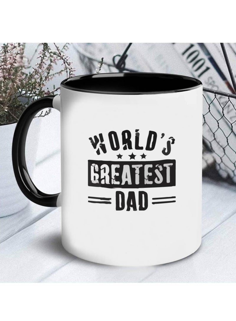 كوب قهوة لعيد الأب - هدايا عيد ميلاد الأب من ابنته - هدايا للأب - كوب قهوة من السيراميك الأسود للأب - هدايا للأب - هدايا تقدير للأب - هدية للأب - Image 3