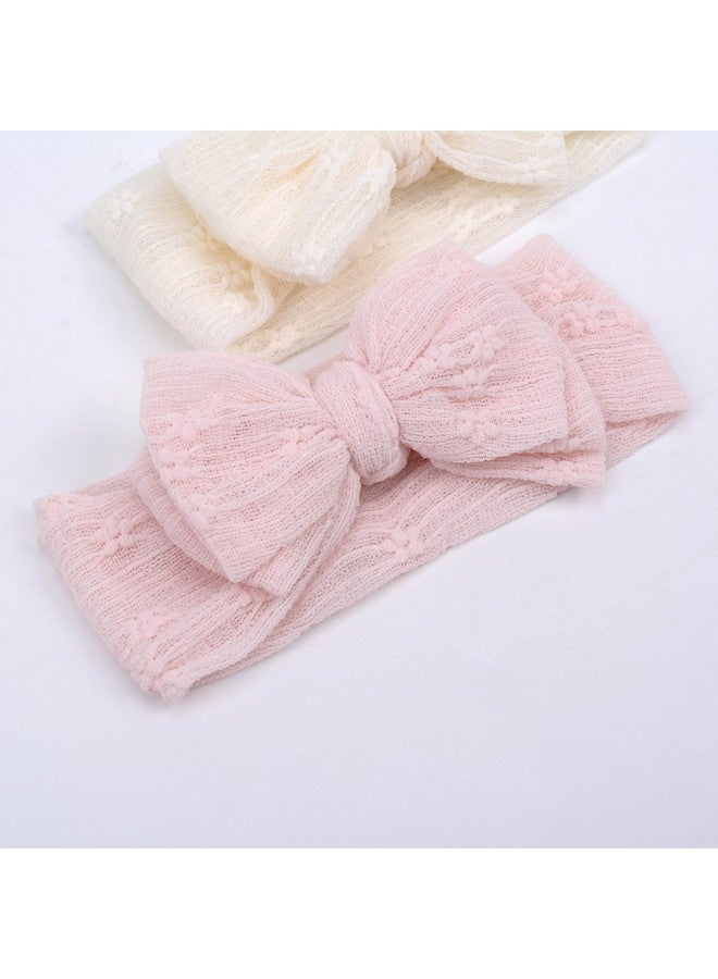BIANHUAN 3 PCS Baby Headbands Soft Nylon Hairbands with Bows Girls Hair Accessories for Newborn Infant Toddler Kids Handmade - Image 2