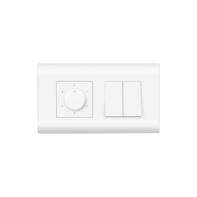 Wipro Northwest (Nowa) Switch Combo of 4M Plate + 1M 6A Switch x2 + 5 Step Fan Regulator, White (Kit 9) - Image 4