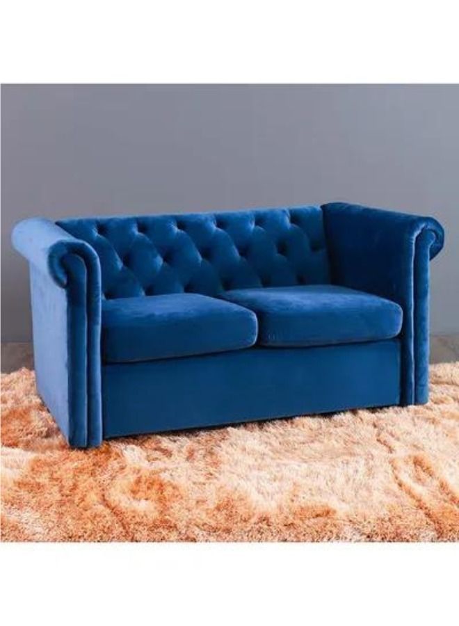 Maharat Al Bahar Chester Hill 2 Seater Sofa Wooden Legs Blue 140x80x91 - Image 2