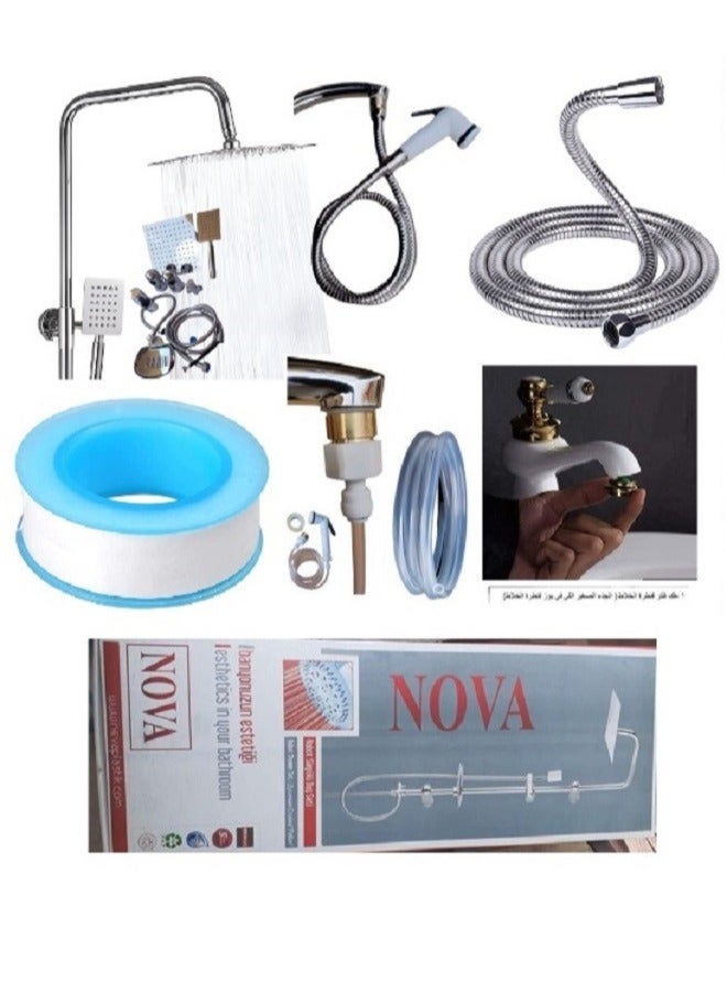 Shams Complete shower set with an additional 5 meter hose and a bathroom bidet set  - Image 3
