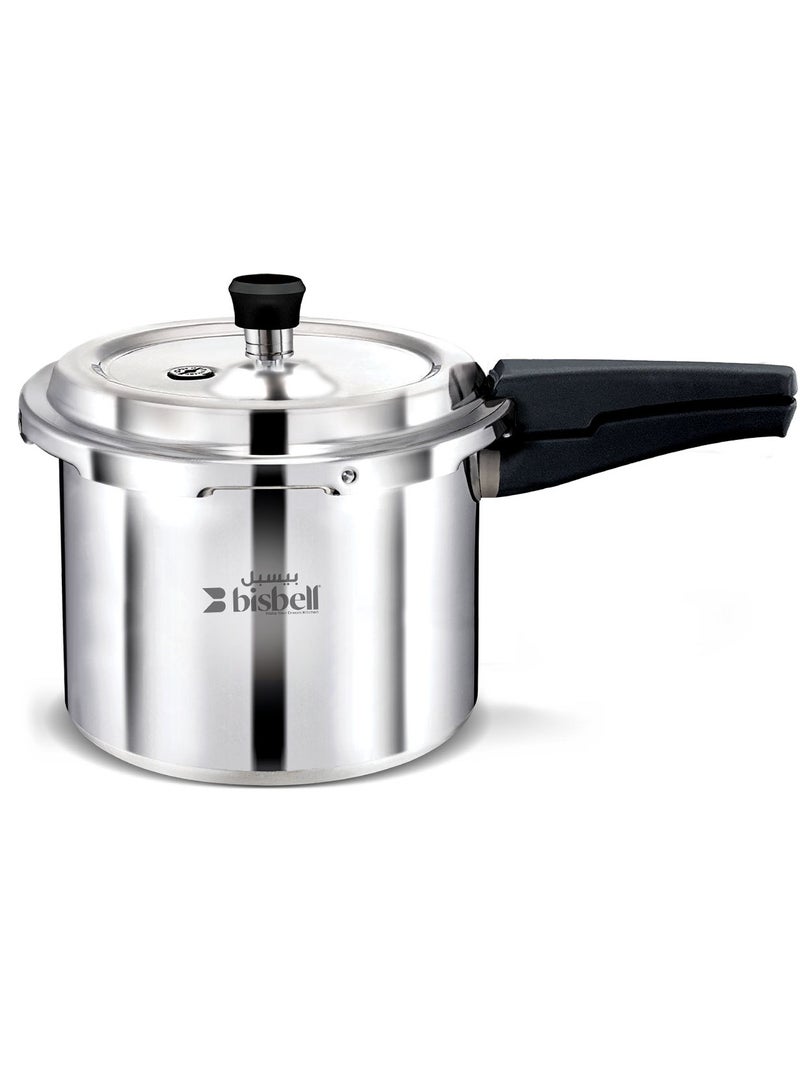 Bisbell 5centigram Premium Aluminium Dripless Pressure Cooker, 5 Litre, with Safety Gasket Vent|BB1998 Silver Silver - Image 3