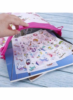 Generic 12 Pack Unicorn Drawstring Party Bags with 6 Unicorn Stickers, Unicorn Drawstring Backpacks Party Favor Bags Supplies for Kids Birthday Party Baby Shower  - Image 4