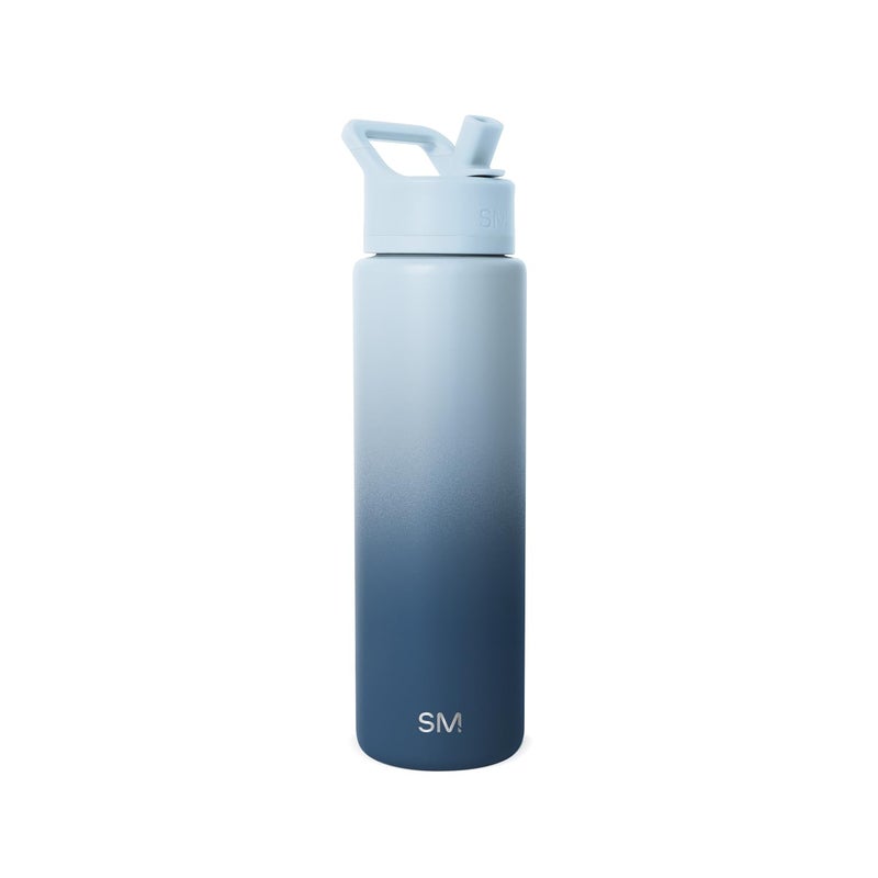 Simple Modern Water Bottle with Straw Lid | Vacuum Insulated Stainless Steel Metal Thermos | Reusable Leak Proof BPA-Free Flask for Sports Gym | Summit Collection | 30oz, Stormy Skies - Image 1