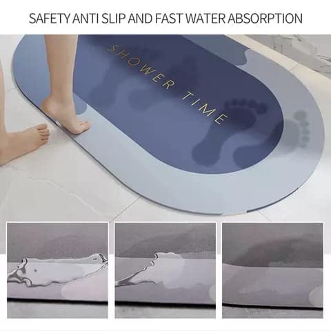K.B.SALES KBSALES Water Absorbing Mat Floor Mat Bathroom Absorbent Carpet NonSlip Floor mat for Bathroom Kitchen Bedroom for Home Office Entrance with Water Proof Washable Rubber mat Carpet Multi Color - Image 4