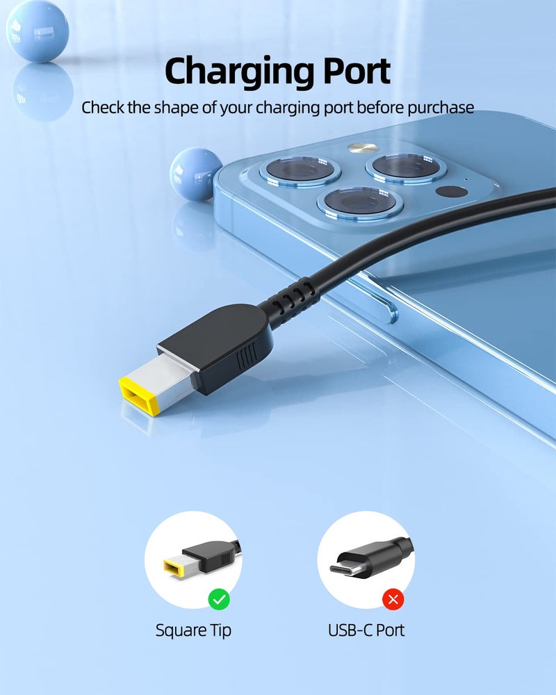 Superer 170W Laptop Charger Fit for Lenovo Tinkpad P71 P73 P70 P53 P52 P51 P50 P15 P16 P17 P16v P1 T15g X1 Extreme W541 W540, Fit for Legion Slim 5 5P S7 9 Y540 Y530 Y730 Y720 Y7000 Laptops, Slim Tip - Image 3