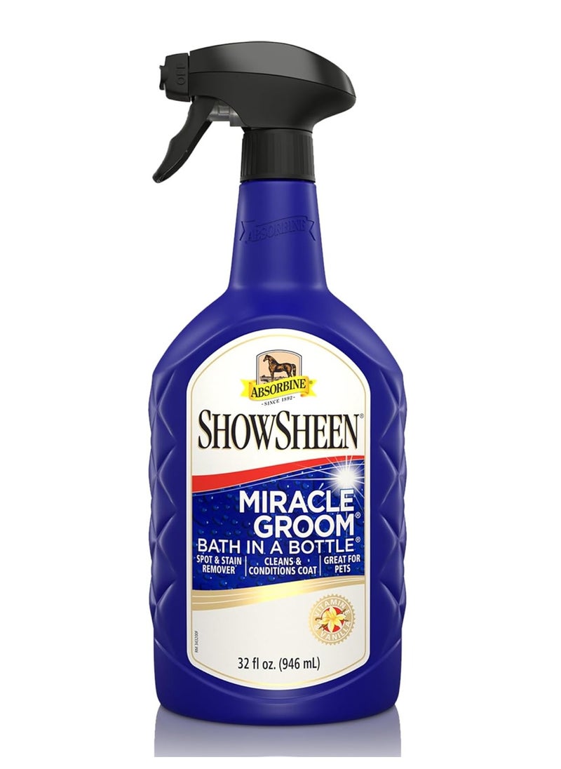 Absorbine - Absorbine ShowSheen Miracle Groom Waterless Shampoo, 5-in-1 Formula for Coat, Mane & Tail, 32oz - Image 1