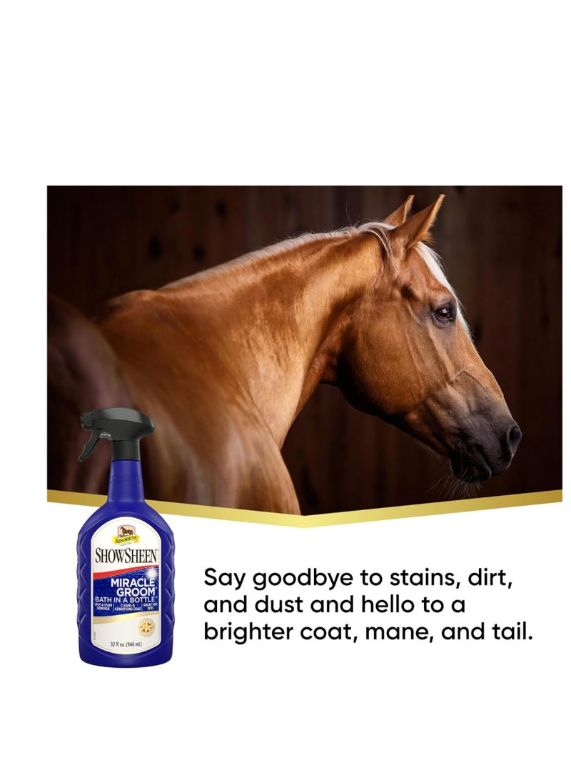 Absorbine - Absorbine ShowSheen Miracle Groom Waterless Shampoo, 5-in-1 Formula for Coat, Mane & Tail, 32oz - Image 1