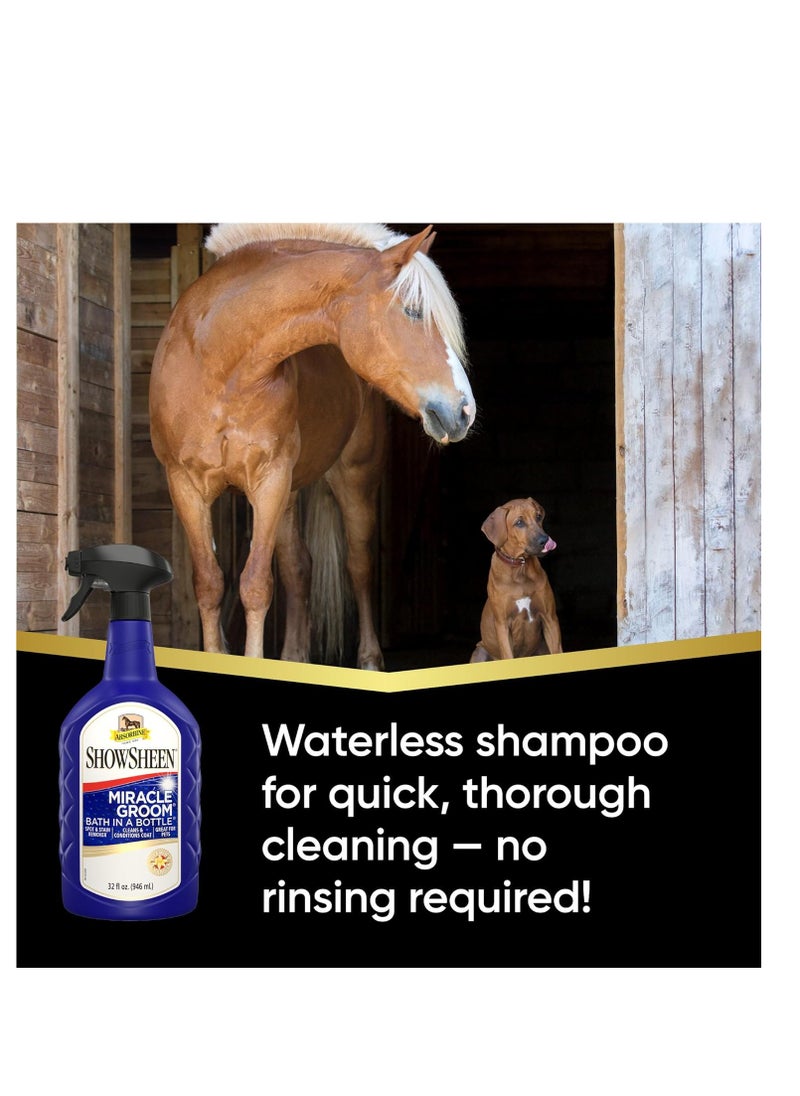 Absorbine - Absorbine ShowSheen Miracle Groom Waterless Shampoo, 5-in-1 Formula for Coat, Mane & Tail, 32oz - Image 1