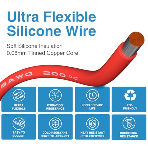 BNTECHGO 8 Gauge Silicone Wire Red 10 ft Ultra Flexible 8 AWG Stranded Tinned Copper Wire - Image 3