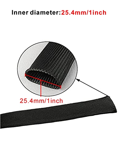 Alioncar Wire Heat Shield Automotive Heat Shield Sleeve Fuel Line Heat Shield Auto Hose Spark Plug Wire Cover Protectors Boots Roll 2500 Degree for Car&Auto Wire Loom Brake Cable (Black1"I.D.X10FT) - Image 5