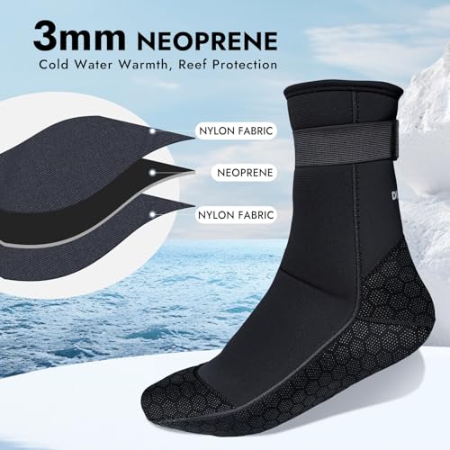 Dizokizo Neoprene Water Socks, 3mm Sand Proof Beach Volleyball Socks Anti-Slip Wetsuit Booties for Scuba Diving Surfing Kayaking (S) - Image 4