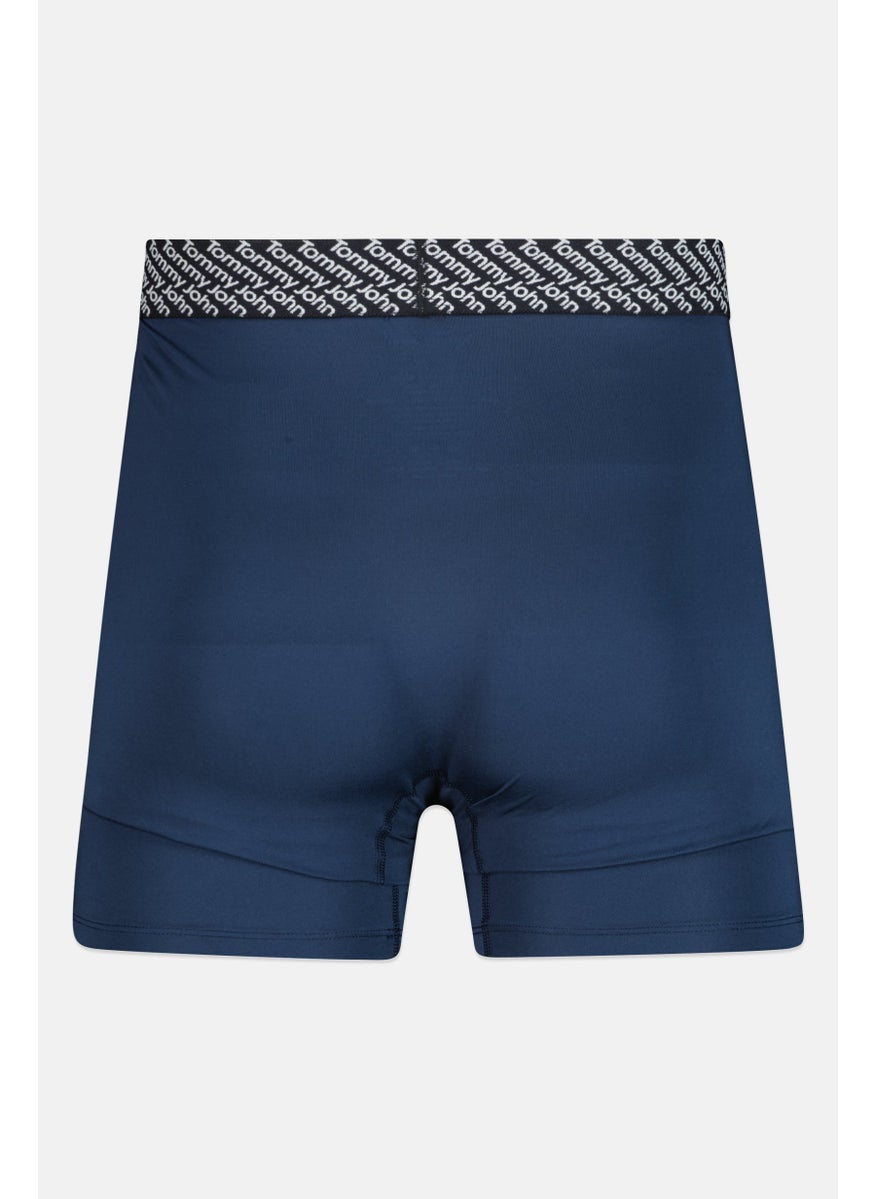 Tommy John - Men 2 Pieces 8 Inseam Brand Logo Boxer Briefs, Navy - Image 1