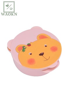 Stainless Steel Lunch Box for Boys Girls Thermal Leakproof Bento Box Ideal Portion Sizes for Kids Snack Container Pink Bear