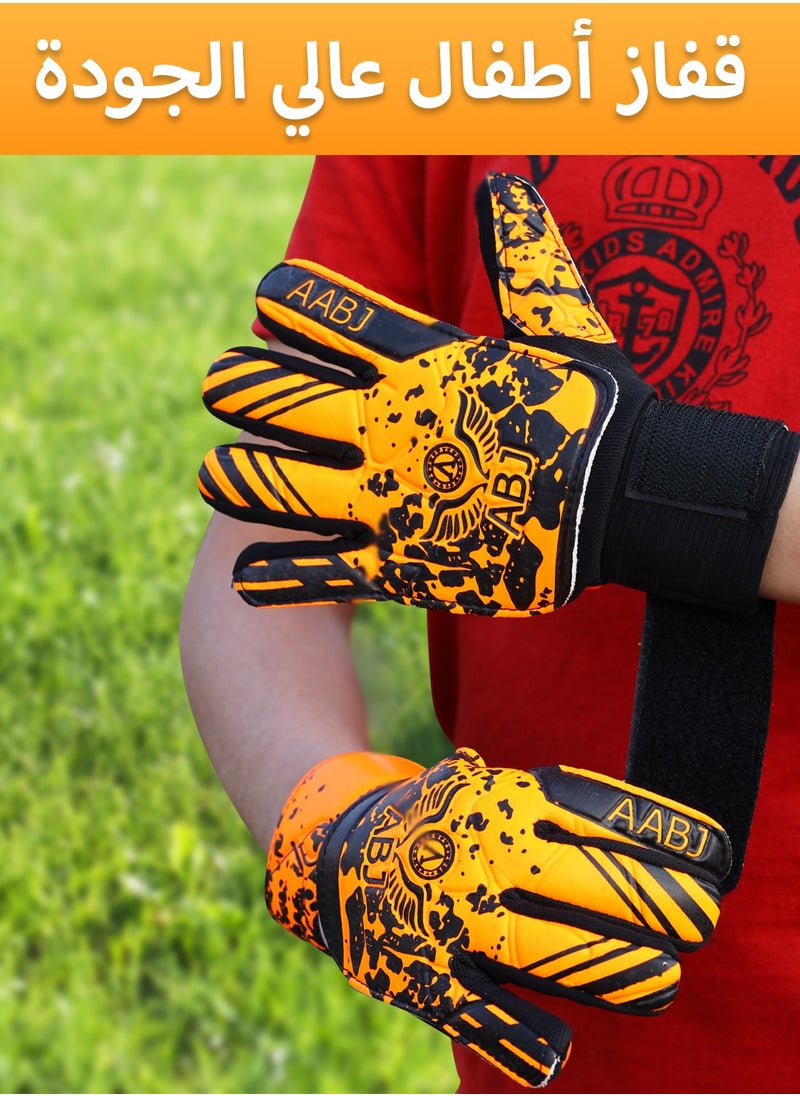 ABJ Youth Soccer Goalie Gloves Heavy Grip Palm, Double Wrist Support for Boys, Kids, Children - 4mm Latex - Football Goalkeeper Gloves, Available in Multiple Colors.  - Image 5