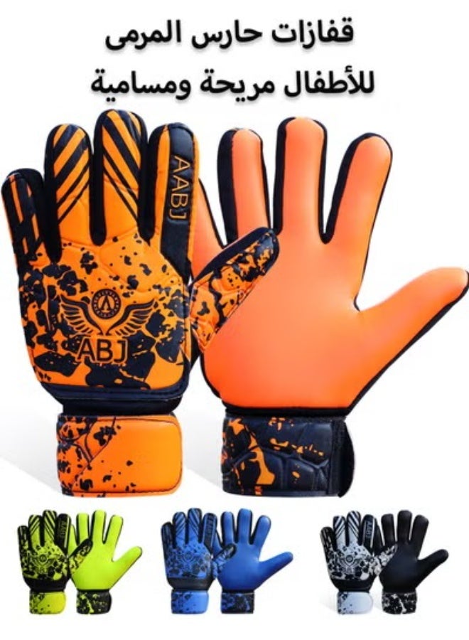 ABJ Youth Soccer Goalie Gloves Heavy Grip Palm, Double Wrist Support for Boys, Kids, Children - 4mm Latex - Football Goalkeeper Gloves, Available in Multiple Colors. - Image 1