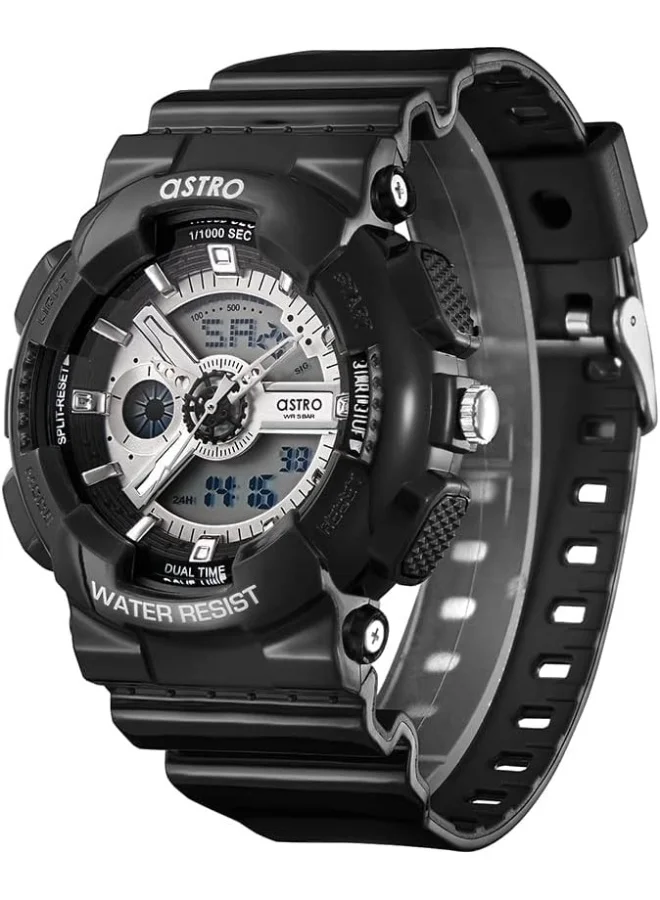 ASTRO Astro Men's Watch, Analog-Digital Display and Polyurethane Strap - A22207-PPBX, Black