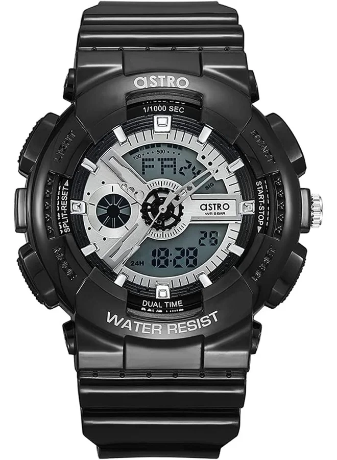 ASTRO Astro Men's Watch, Analog-Digital Display and Polyurethane Strap - A22207-PPBX, Black