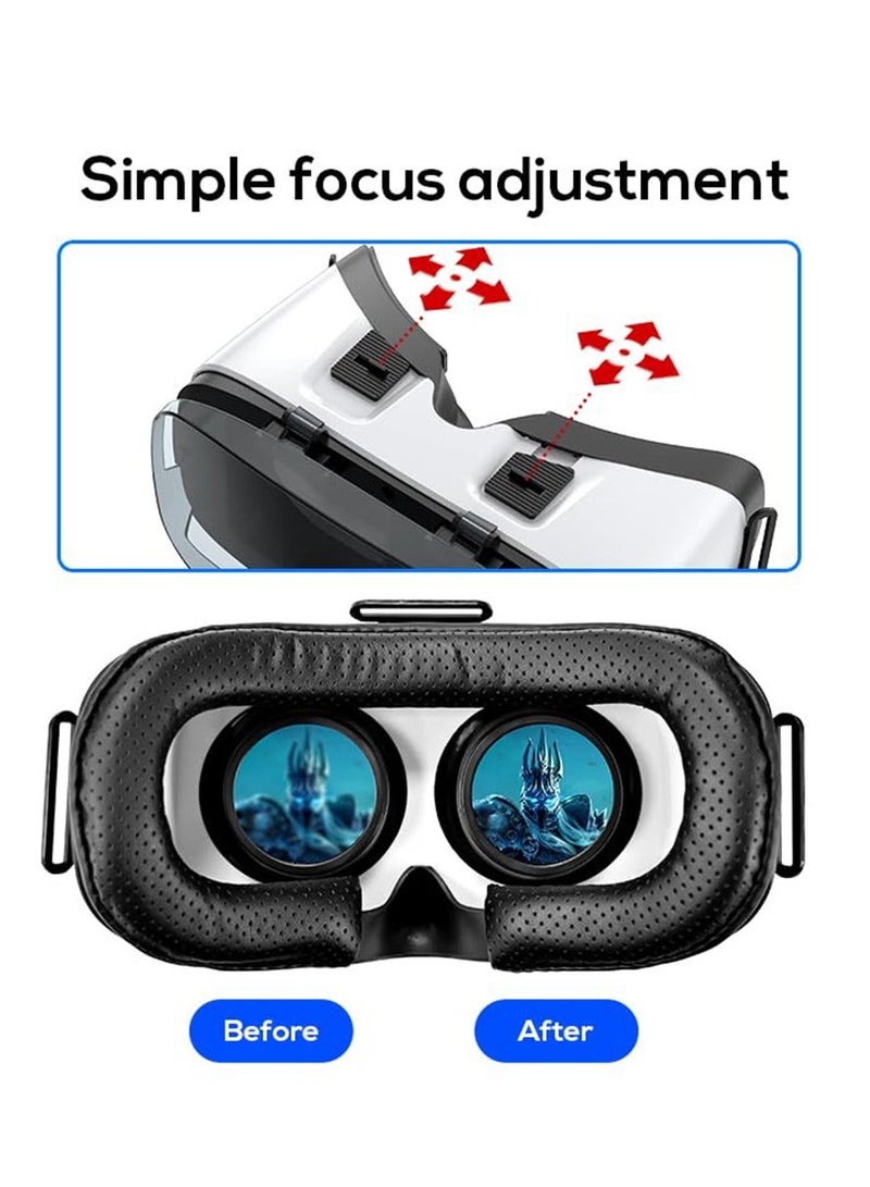 سماعة الواقع الافتراضي ثلاثية الأبعاد للأطفال والكبار، نظارات الواقع الافتراضي للهواتف الذكية 4.5-6.3 بوصة، عدسات عالية الدقة مضادة للزرقاء لحماية العينين للهواتف الذكية من سامسونج وأندرويد - Image 5