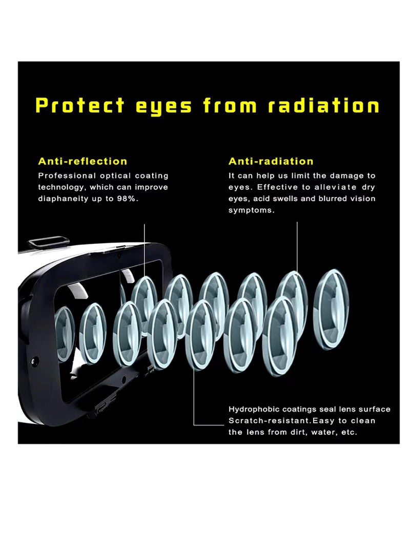 سماعة الواقع الافتراضي ثلاثية الأبعاد للأطفال والكبار، نظارات الواقع الافتراضي للهواتف الذكية 4.5-6.3 بوصة، عدسات عالية الدقة مضادة للزرقاء لحماية العينين للهواتف الذكية من سامسونج وأندرويد - Image 4