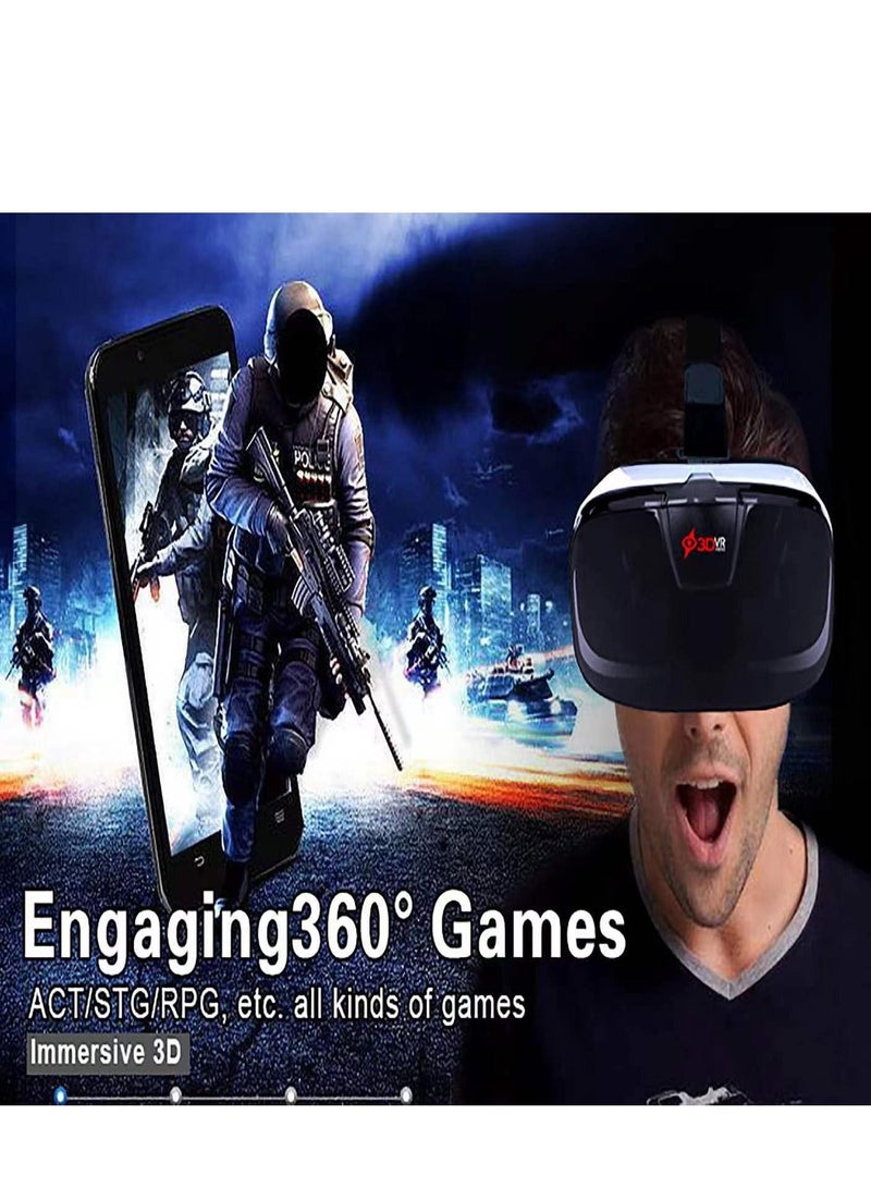 سماعة الواقع الافتراضي ثلاثية الأبعاد للأطفال والكبار، نظارات الواقع الافتراضي للهواتف الذكية 4.5-6.3 بوصة، عدسات عالية الدقة مضادة للزرقاء لحماية العينين للهواتف الذكية من سامسونج وأندرويد - Image 3