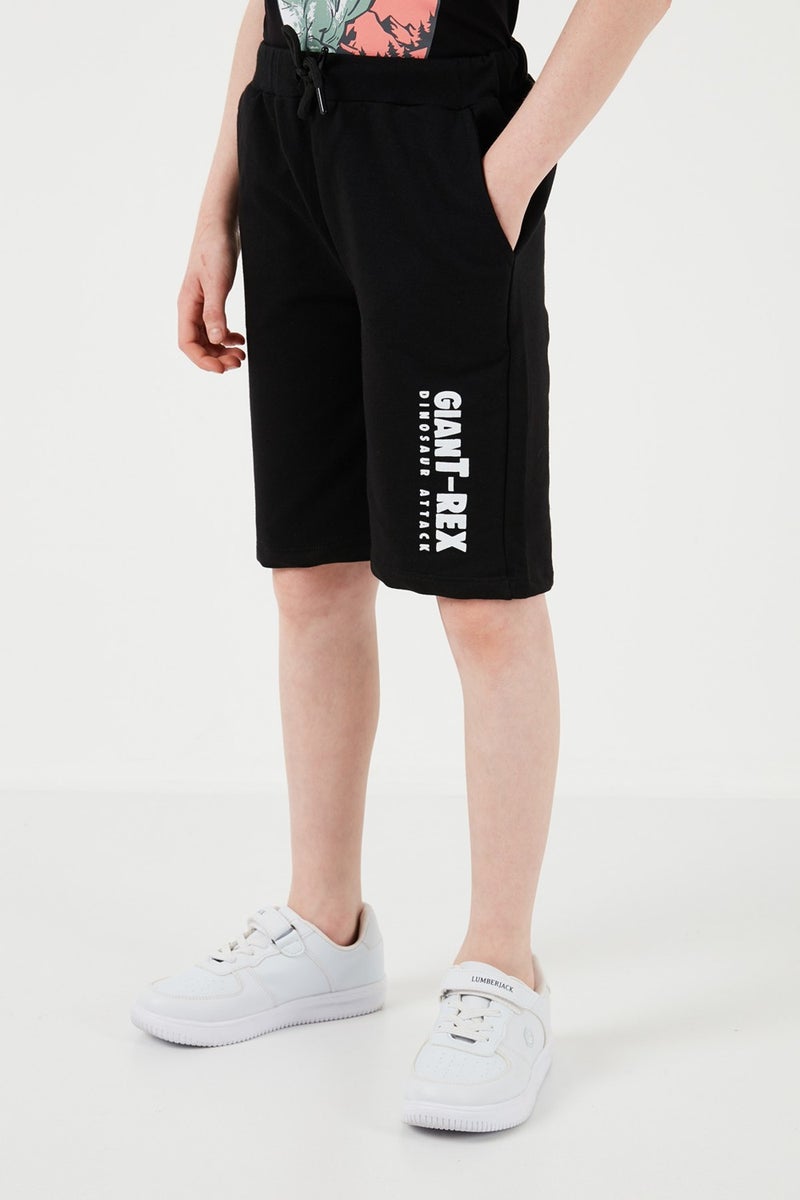 Lela Cotton Regular Fit Crew Neck Top and Bottom Set with Shorts Boy's Suit 6212018 - Image 4