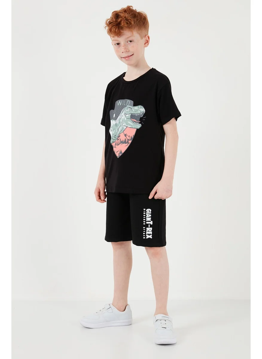 Lela Cotton Regular Fit Crew Neck Top and Bottom Set with Shorts Boy's Suit 6212018