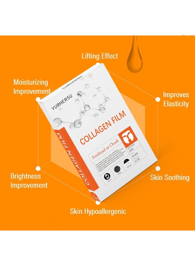 YURHERSU فيلم الكولاجين ، قناع ذوبان أفلام الكولاجين النقي للوجه ، يعزز فيلم الكولاجين القابل للذوبان في الرطوبة بشرة صلبة ويمنع الخطوط الدقيقة (1 صندوق) - Image 5