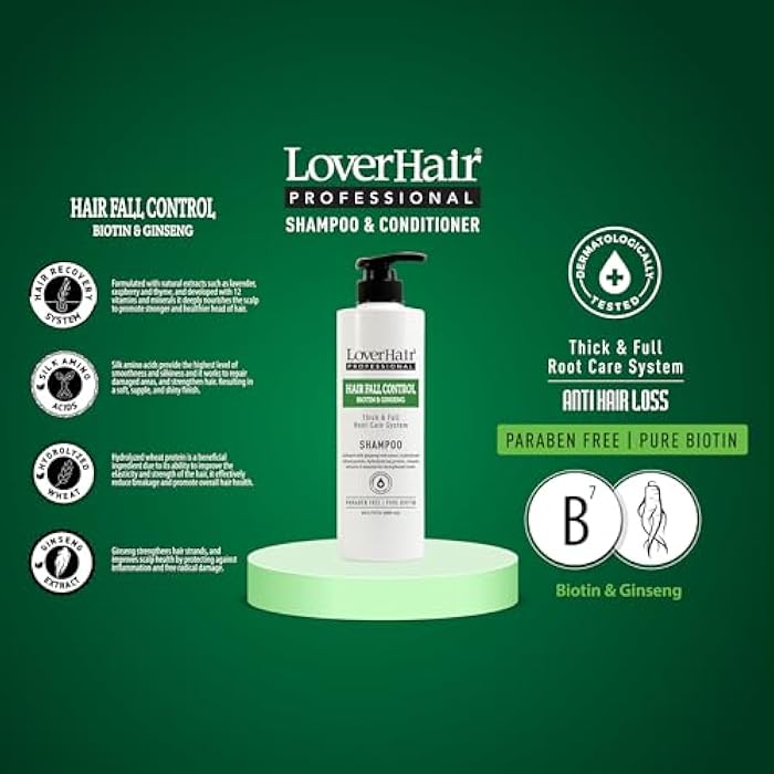 LoverHair Professional Hair Fall Control Shampoo 20.3 fl oz (600ml) - Image 4