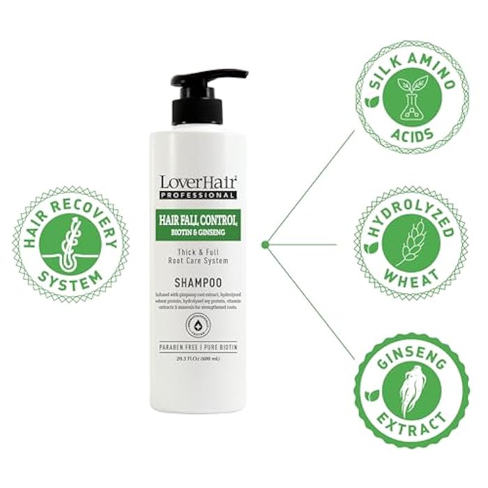 LoverHair Professional Hair Fall Control Shampoo 20.3 fl oz (600ml) - Image 3