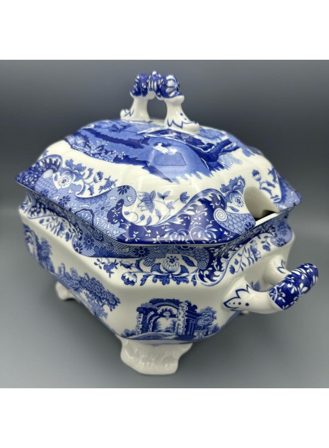 Spode Blue Italian Soup Tureen and Ladle Set | Covered Serving Dish for Soup | Made of Fine Porcelain | 3 Quart Capacity | Dishwasher and Microwave Safe | Blue/White - Image 3