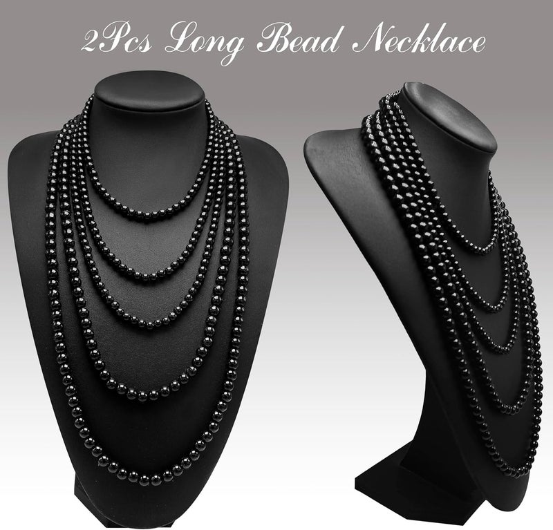 Aisansty Long Pearl Necklaces for Women Cream White Faux Pearl Strand Layered Necklace Costume Jewelry - Image 4