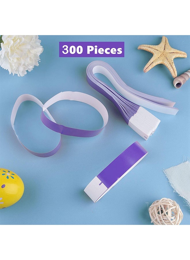 Peachjoy Event Wristbands 300Pcs Neon Paper Wristbands for Events Purple Party Bulk Arm Bands Armbands Waterproof Paper Bracelets Wristbands for Clubs Lightweight Concert Festivals and Fairs (Purple)  - Image 2