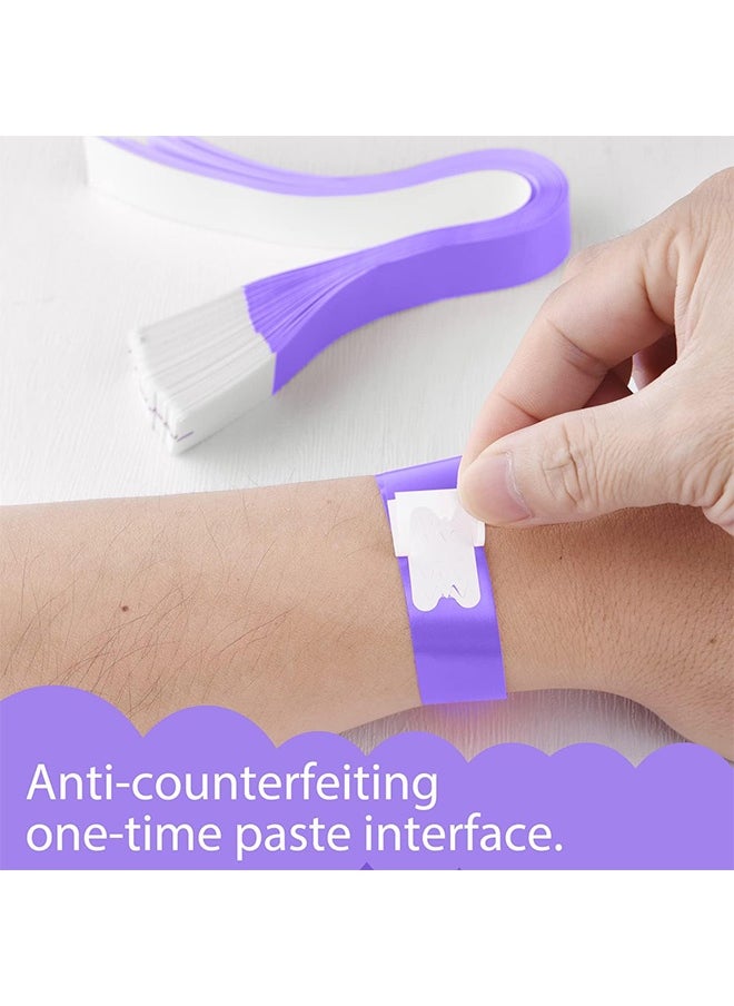 Peachjoy Event Wristbands 300Pcs Neon Paper Wristbands for Events Purple Party Bulk Arm Bands Armbands Waterproof Paper Bracelets Wristbands for Clubs Lightweight Concert Festivals and Fairs (Purple)  - Image 4