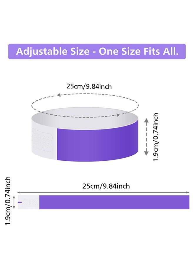 Peachjoy Event Wristbands 300Pcs Neon Paper Wristbands for Events Purple Party Bulk Arm Bands Armbands Waterproof Paper Bracelets Wristbands for Clubs Lightweight Concert Festivals and Fairs (Purple)  - Image 5