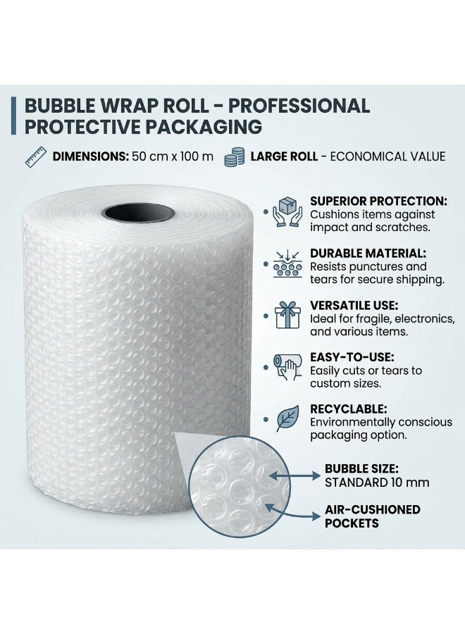 Bubble Wrap Roll, Heavy-Duty Protective Packaging for Shipping, Moving, and Storage, Roll of Bubble Wrap Size 100m - Image 2