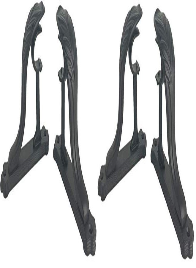 TEJATAN - Curtain Rod Brackets - Vintage (Set of 4 (2 Pairs), Black)