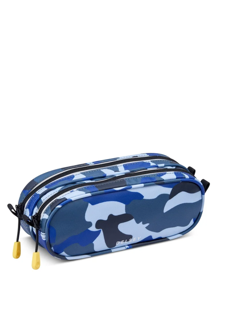 ديلسي _باريس BTS 2023 Top Zip Opening Pencil Case 2 Compartment Camo Blue 00338917322