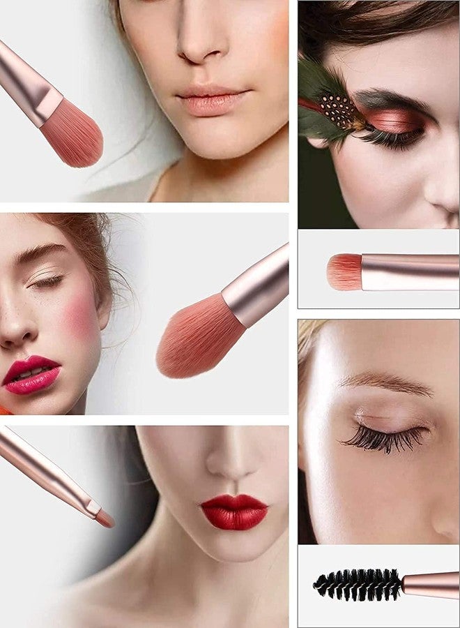 SHOPECOM Makeup Brush Set for Foundation, Blush, Eye shadow, Eyelash, Lip and Brow, Portable Mini Makeup Brush Set 8 PCS - Image 3