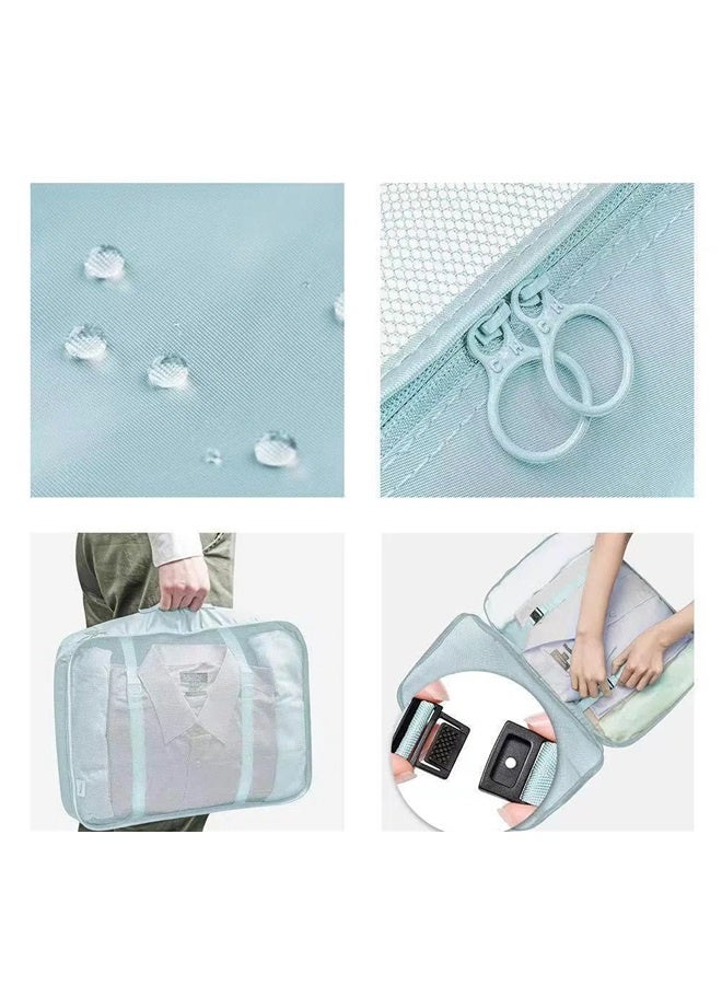 7-Piece Travel Luggage box Set ，  Travel Luggage Packing Organizers Set (Pale blue)  - Image 5