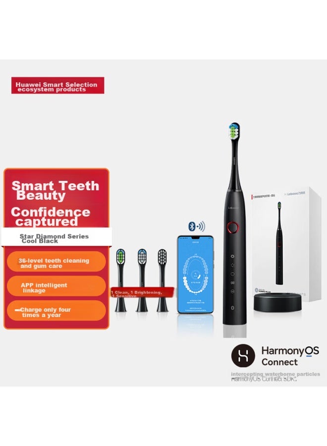 Huawei Smart Selection Libode Electric Toothbrush, Smart Sonic Toothbrush For Adults And Couples, Harmonyos Smart Selection Star Diamond Cool Black Deep Cleaning, Gift For Boyfriend Or Girlfriend, Qixi Valentine's Day Present - Image 1