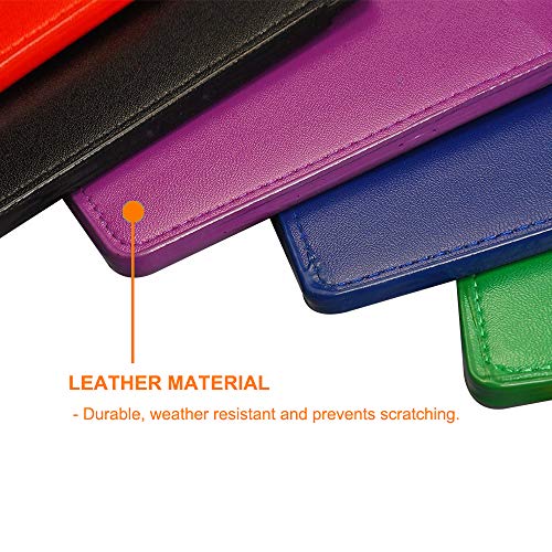 Coolrunner 6 PCS ID Badge Card Holder, Name Badge Holder with Lanyard, Neck Lanyard id Holder for Women Men, Coolrunner 2-Sided PU Leather Vertical Business Card Holder Vertical/Horizontal (2.8" W x 4.3" H) - Image 5