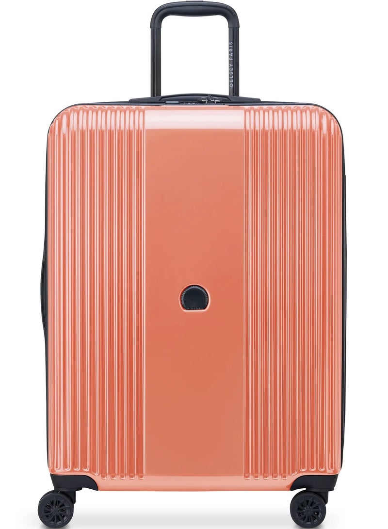 ديلسي _باريس أوفيليا  سم حقيبة سفر بعجلات مزدوجة قابلة للتوسيع وردي لامع - Image 1