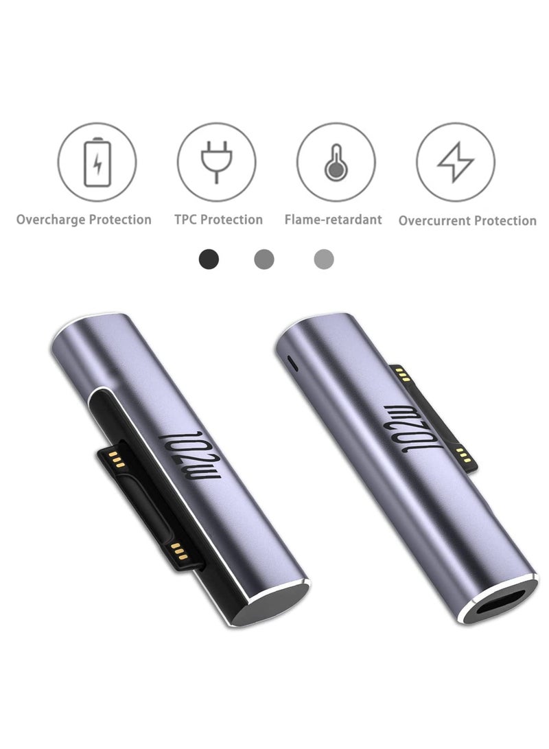 SYOSI محول Microsoft Surface Connect to Type-C أنثى، 120W PD 15V-3A/6.8A USB Type-C موصل كابل شاحن الطاقة متوافق مع سلسلة Microsoft Surface Pro، سلسلة Surface Book، سلسلة Surface Laptop  - Image 4