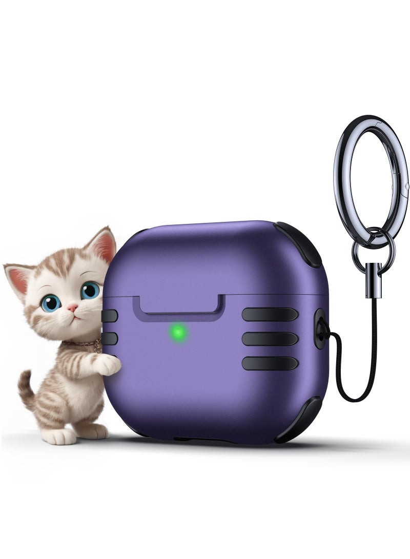 AirPods Pro 2 2nd Case Cover for Women Men, Cat Shaped Design Protective Cases with Carabiner Compatible with AirPods Pro 2 Generation 2022 Purple - Image 3