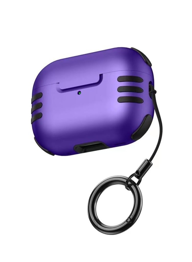 AirPods Pro 2 2nd Case Cover for Women Men, Cat Shaped Design Protective Cases with Carabiner Compatible with AirPods Pro 2 Generation 2022 Purple - Image 1