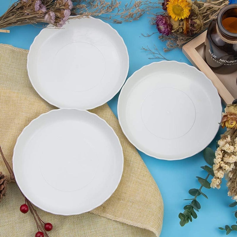 Fireboomoon 12 Pack Plastic White Round Wave Plant Saucer,Durable Heavy Duty Flower Plant Pot Drip Tray Container for Home Garden Indoor and Out Door Plant (6 Inch/8 Inch/10 Inch) - Image 4