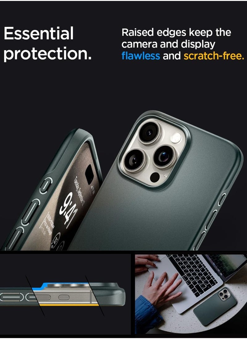 Spigen Thin Fit for iPhone 15 Pro Case Cover - Abyss Green  - Image 5