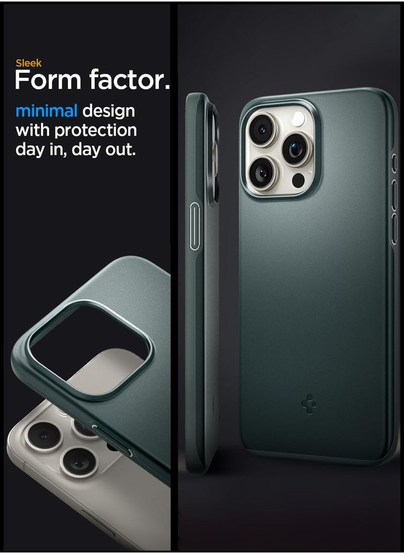 Spigen Thin Fit for iPhone 15 Pro Case Cover - Abyss Green  - Image 3
