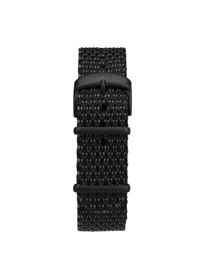 TIMEX MILITARY ALLIED TW2T30200  MEN'S BRASS WATCH WITH ORANGE DIAL & BLACK FABRIC STRAP - Image 3